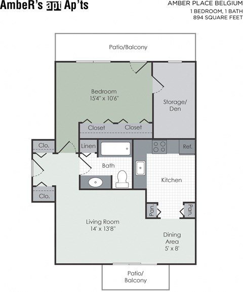 1 bedroom floor plan layout